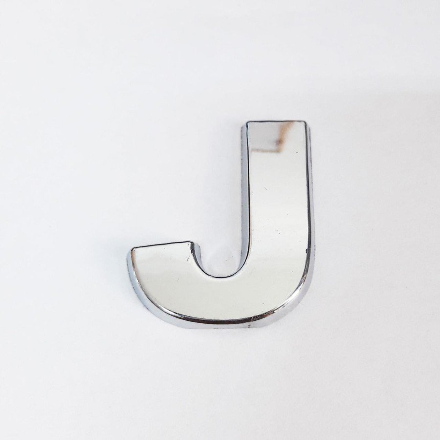 Cemax Letter J 3.75 cm Chrome Adhesive