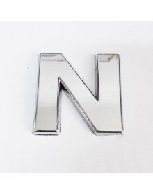 Cemax Letter N 3.75 cm Chrome Adhesive