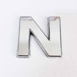 Cemax Letter N 3.75 cm Chrome Adhesive
