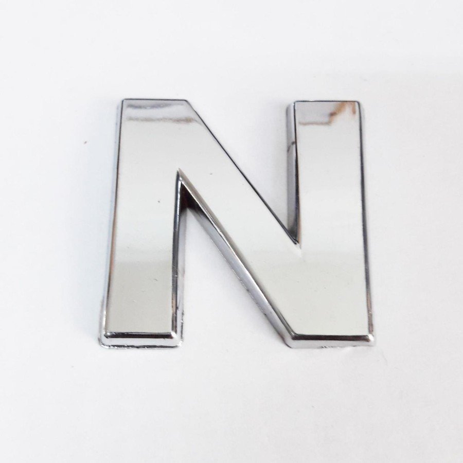 Cemax Letter N 3.75 cm Chrome Adhesive