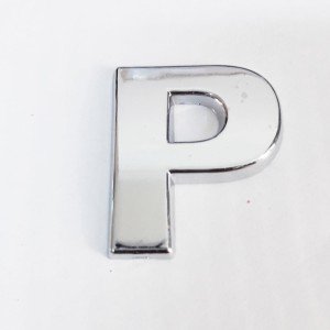Cemax Letter P 3.75 cm Chrome Adhesive