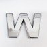 Cemax Letter W 3.75 cm Chrome Adhesive
