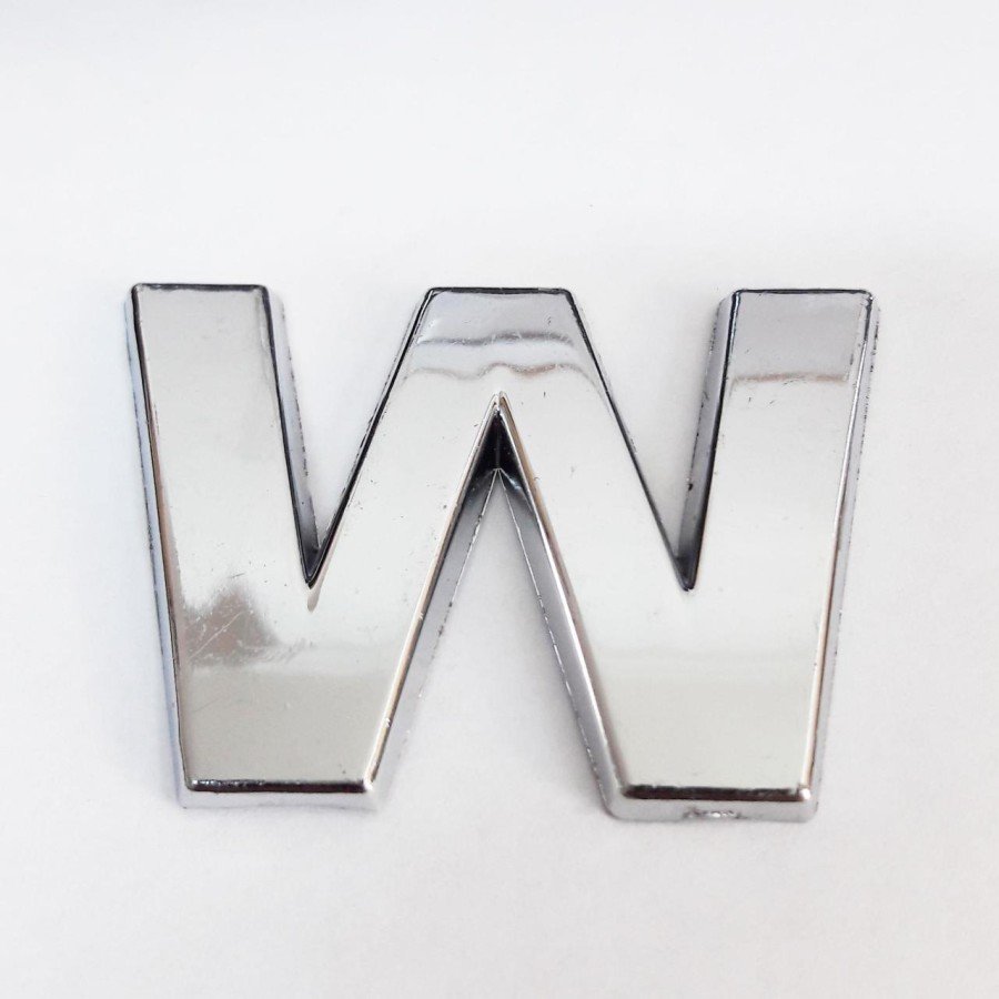 Cemax Letter W 3.75 cm Chrome Adhesive