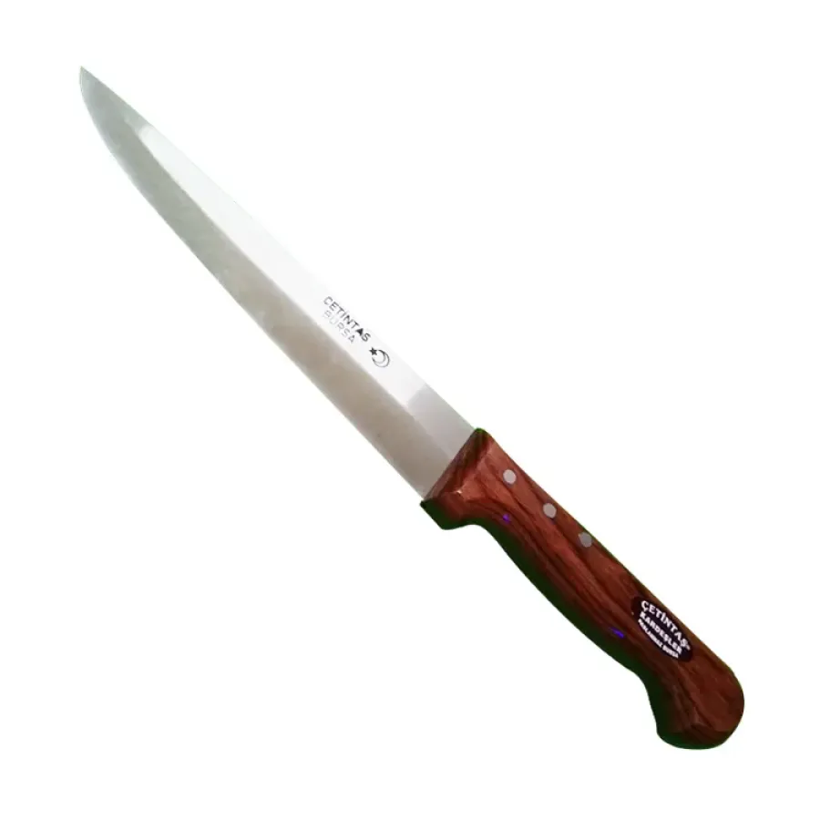 Çetintaş Bursa Sacrifice and Butcher Knife No:4, 21 cm, Wooden Rose Handle