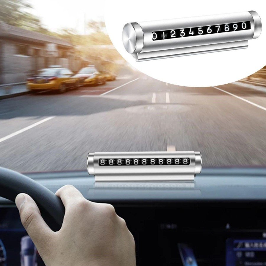 Dial-Up In-Car Telephone Number Holder Dial-up Aluminum Car Parking Numberer