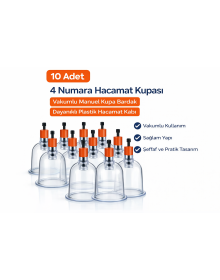 Size 4 Cupping Cup 10 Pieces Vacuum Manual Cupping Cup Durable Plastic Cupping Cup