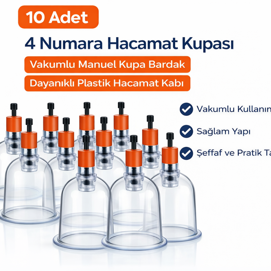 Size 4 Cupping Cup 10 Pieces Vacuum Manual Cupping Cup Durable Plastic Cupping Cup