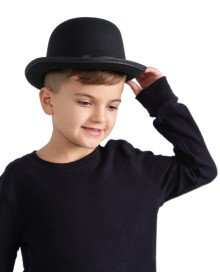 Charlie Chaplin Style Children's Hat – Black Bowler Party Hat