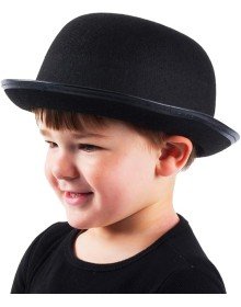 Charlie Chaplin Style Children's Hat – Black Bowler Party Hat