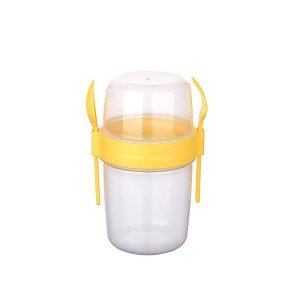Double Chamber - Portable Muesli - Snack Container with Fork and Spoon 650 ML Double Chamber - Portable Muesli - Snack Container with Fork and Spoon 650 ML