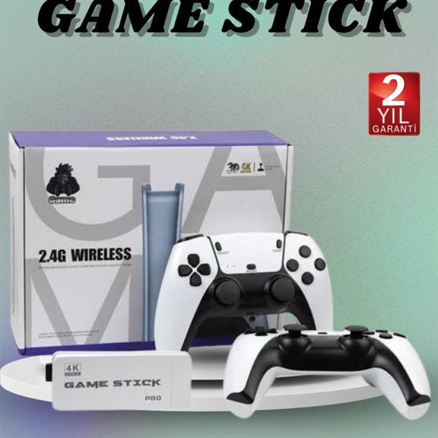 4K HD Screen Nostalgic White Game Stick with 20,000 Games with Double Game Handles