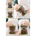 Double Sided Filtered Olive Bowl with Lid - Water Filtered Olive Pickle Storage Container