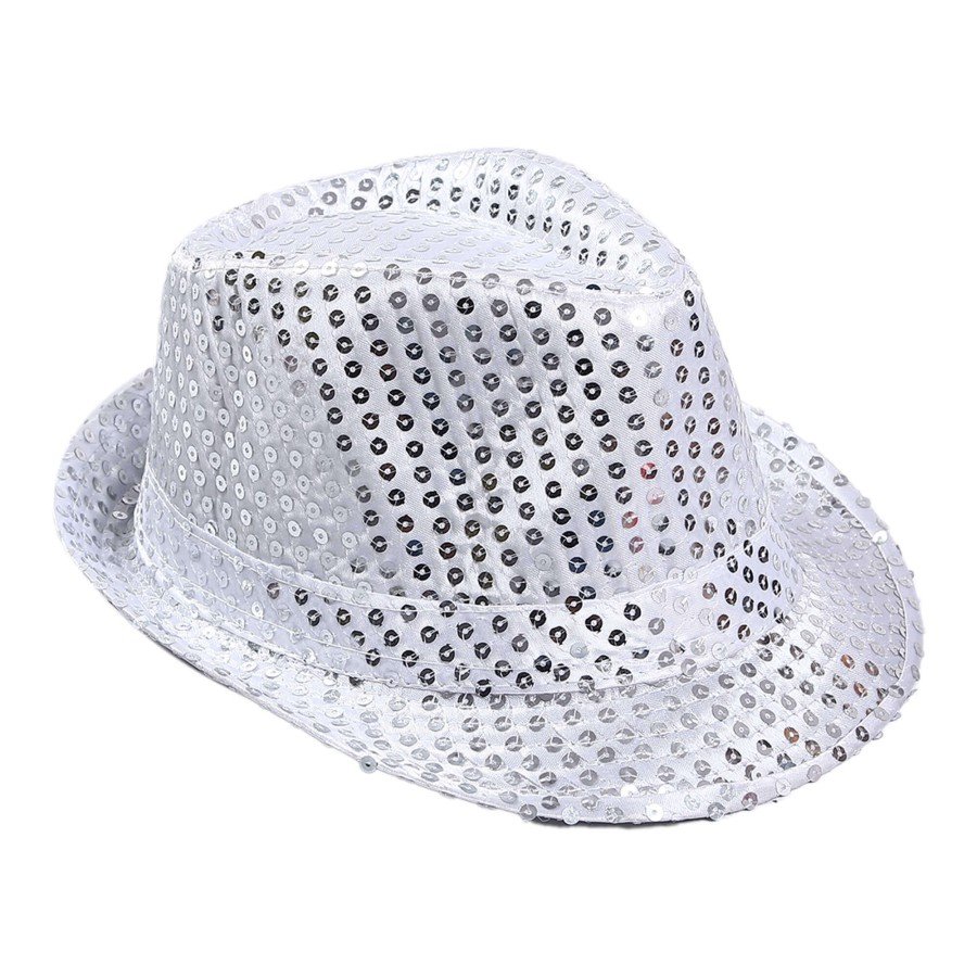 Child Size Silver Sequined Hat Performance Hat Michael Jackson Hat 54 No Child Size Silver Sequined Hat Performance Hat Michael Jackson Hat 54 No