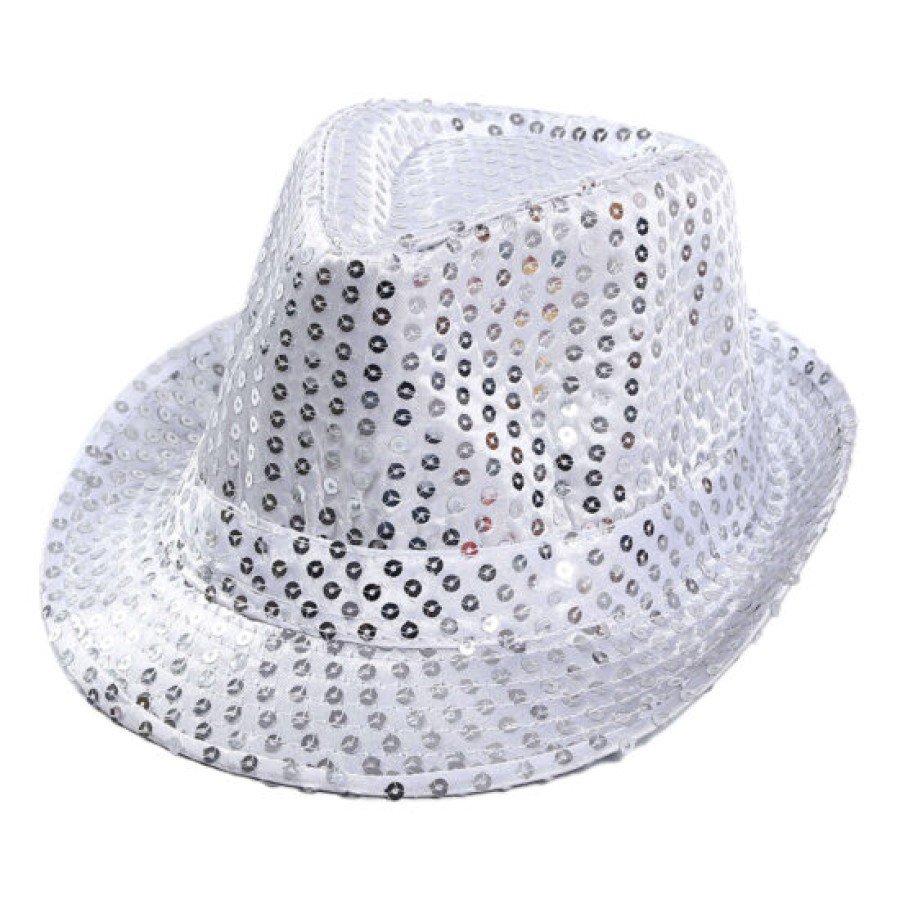Child Size Silver Sequined Hat Performance Hat Michael Jackson Hat 54 No Child Size Silver Sequined Hat Performance Hat Michael Jackson Hat 54 No