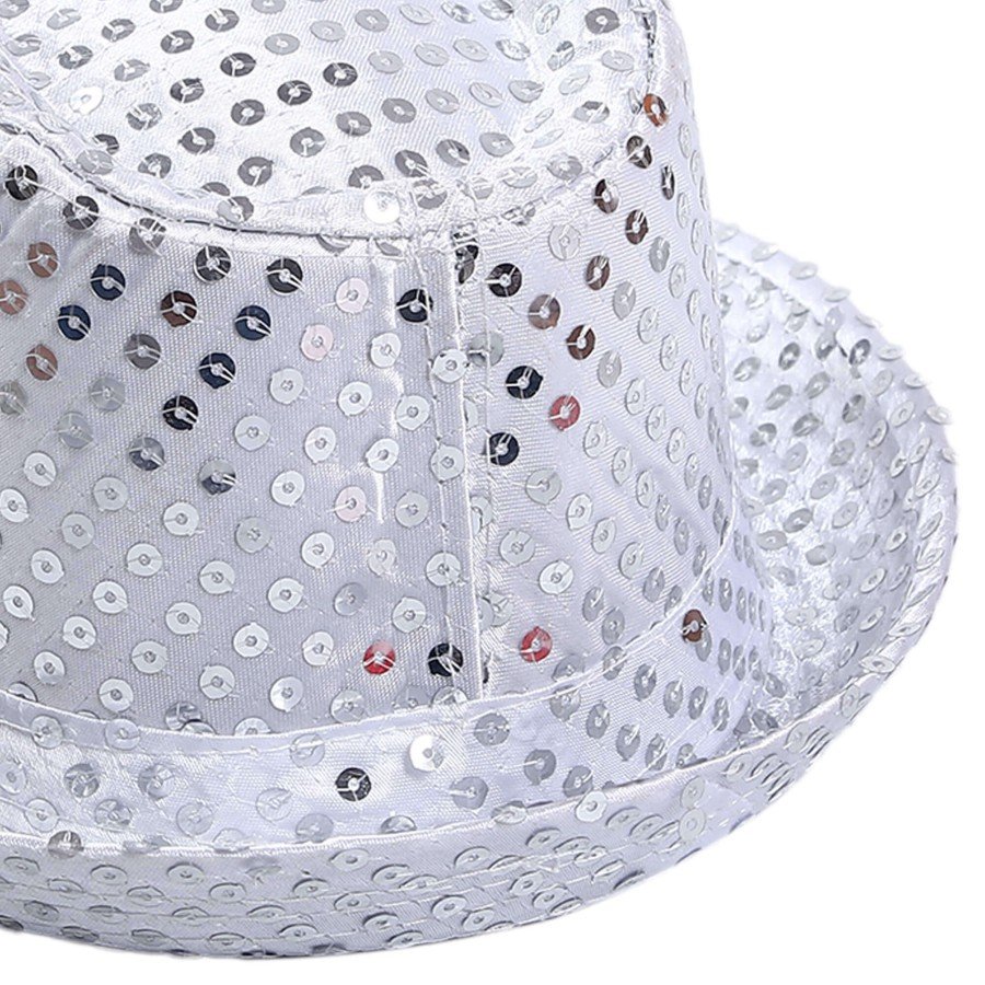 Child Size Silver Sequined Hat Performance Hat Michael Jackson Hat 54 No Child Size Silver Sequined Hat Performance Hat Michael Jackson Hat 54 No