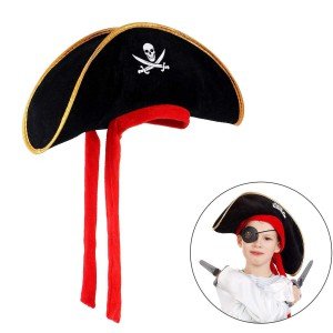 Child Size Velvet Jack Sparrow Sailor Captain Jack Pirate Hat 45x16 cm