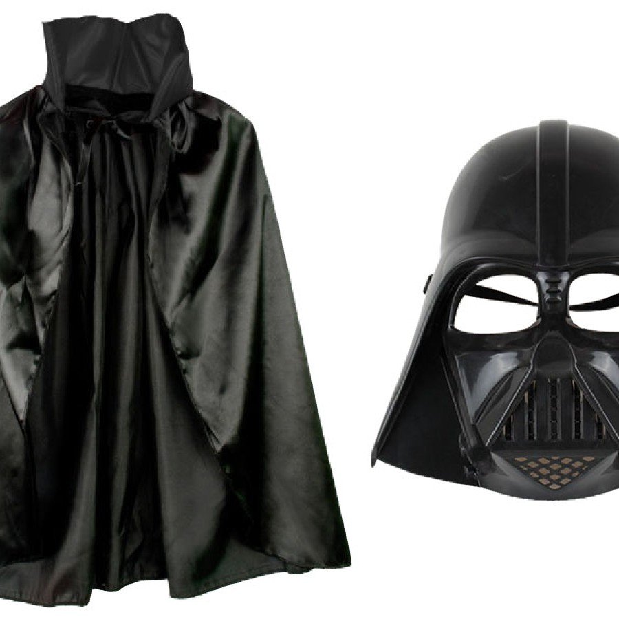 Child Size Star Wars Star Wars Darth Vader Mask and 90 cm Cloak Set Black