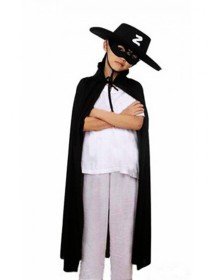 Child Boy Zorro Cloak + Hat + Mask Costume Set