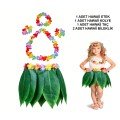 Children s Hawaiian Costume Set - Leaf Skirt & Hawaiian Set - 5 Pieces