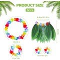 Children s Hawaiian Costume Set - Leaf Skirt & Hawaiian Set - 5 Pieces