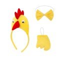 Children s Rooster Chicken Costume Set 3 Pieces (Crown + Bow Tie + Tail)