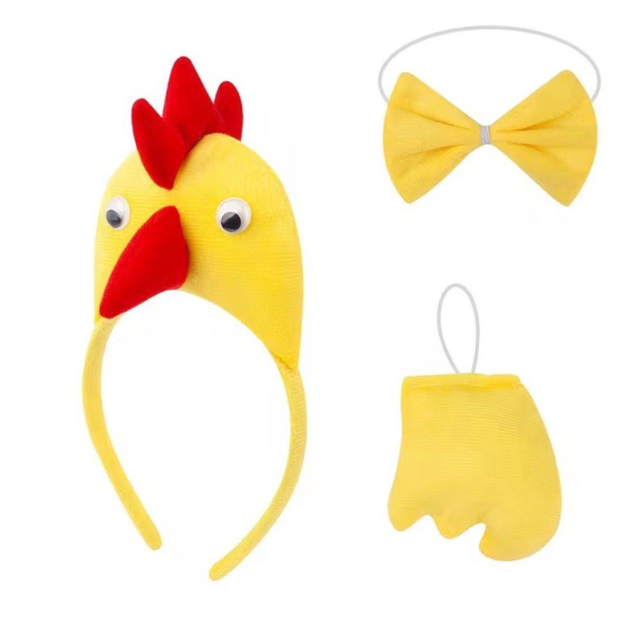 Children s Rooster Chicken Costume Set 3 Pieces (Crown + Bow Tie + Tail)