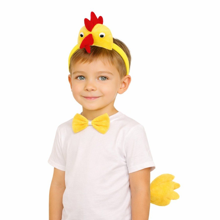 Children s Rooster Chicken Costume Set 3 Pieces (Crown + Bow Tie + Tail)