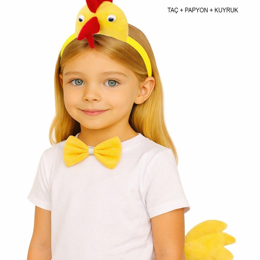 Children s Rooster Chicken Costume Set 3 Pieces (Crown + Bow Tie + Tail)
