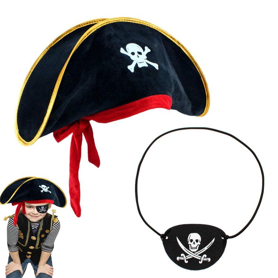 Children s Velvet Pirate Hat & Vinlex Leather Eye Patch Set Children s Velvet Pirate Hat & Vinlex Leather Eye Patch Set
