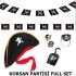 Children's Pirate Hat + Hook + Eye Patch + 2 Rings + Banner Set