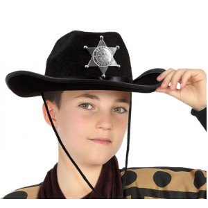 Kids Cowboy Hat Sheriff Hat Black Color