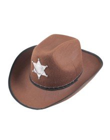 Children's Cowboy Hat - Wild West Cowboy Sheriff Hat Brown Color
