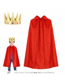 Child King Costume Set (Crown + Cloak)