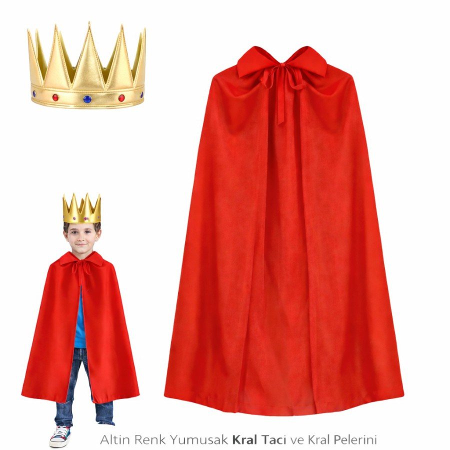Child King Costume Set (Crown + Cloak)