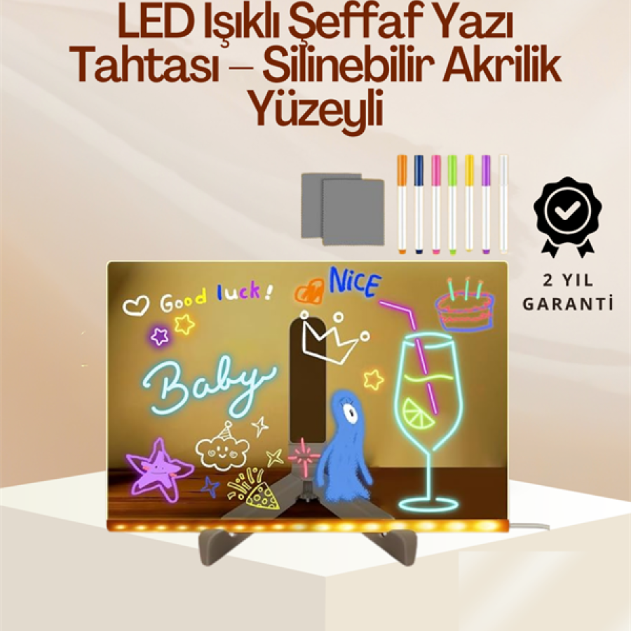 Colorful LED Message Board for Kids – Fun and Creative Writing Board with Neon Pen