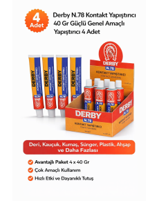 Derby N.78 Contact Adhesive 40 Gr Strong General Purpose Adhesive 4 Pieces Derby N.78 Contact Adhesive 40 Gr Strong General Purpose Adhesive 4 Pieces