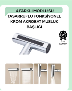 Multifunctional Faucet Head | 4 Water Modes | Widely Compatible Adapter Set | Kitchen and Bathroom Compatible
