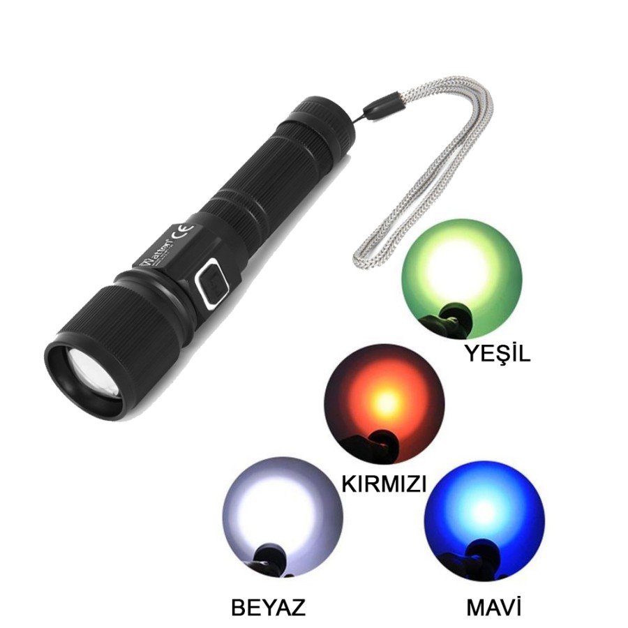 CREE TG LED 1000 LUMENS FUNCTIONAL FLASHLIGHT WITH INDICATOR WATTON WT-732