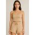 Crop Suit - Strappy Crop Suit Lycra Beige (L)