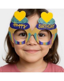 Cupcake Themed Birthday Colorful Cardboard Happy Birthday Glasses 6 Pieces