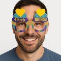 Cupcake Themed Birthday Colorful Cardboard Happy Birthday Glasses 6 Pieces
