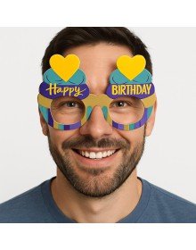 Cupcake Themed Birthday Colorful Cardboard Happy Birthday Glasses 6 Pieces