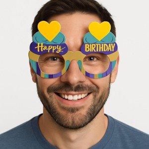 Cupcake Themed Birthday Colorful Cardboard Happy Birthday Glasses 6 Pieces Cupcake Themed Birthday Colorful Cardboard Happy Birthday Glasses 6 Pieces