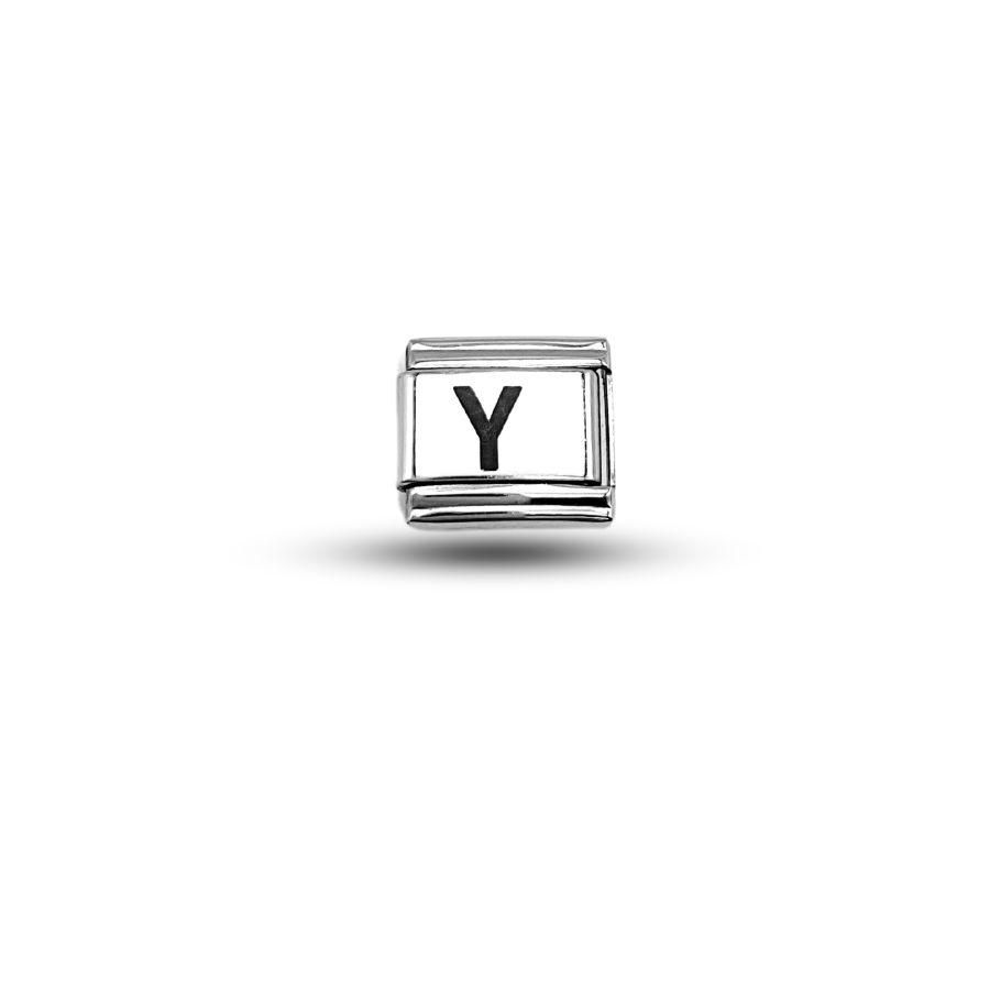 Nomination Bracelet Compatible Letter Y Charm – Stainless Steel Letter Module – Personalized Bracelet Accessory