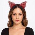 Lace Red Cat Crown - Vintage Style Lace Cat Ear