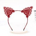 Lace Red Cat Crown - Vintage Style Lace Cat Ear