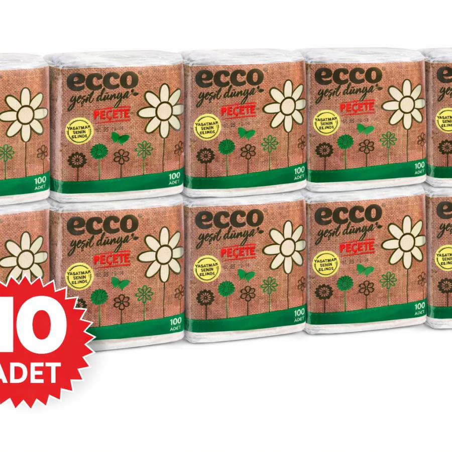 Ecco Green Paper Napkins 100 Pieces Economical Bulk Set