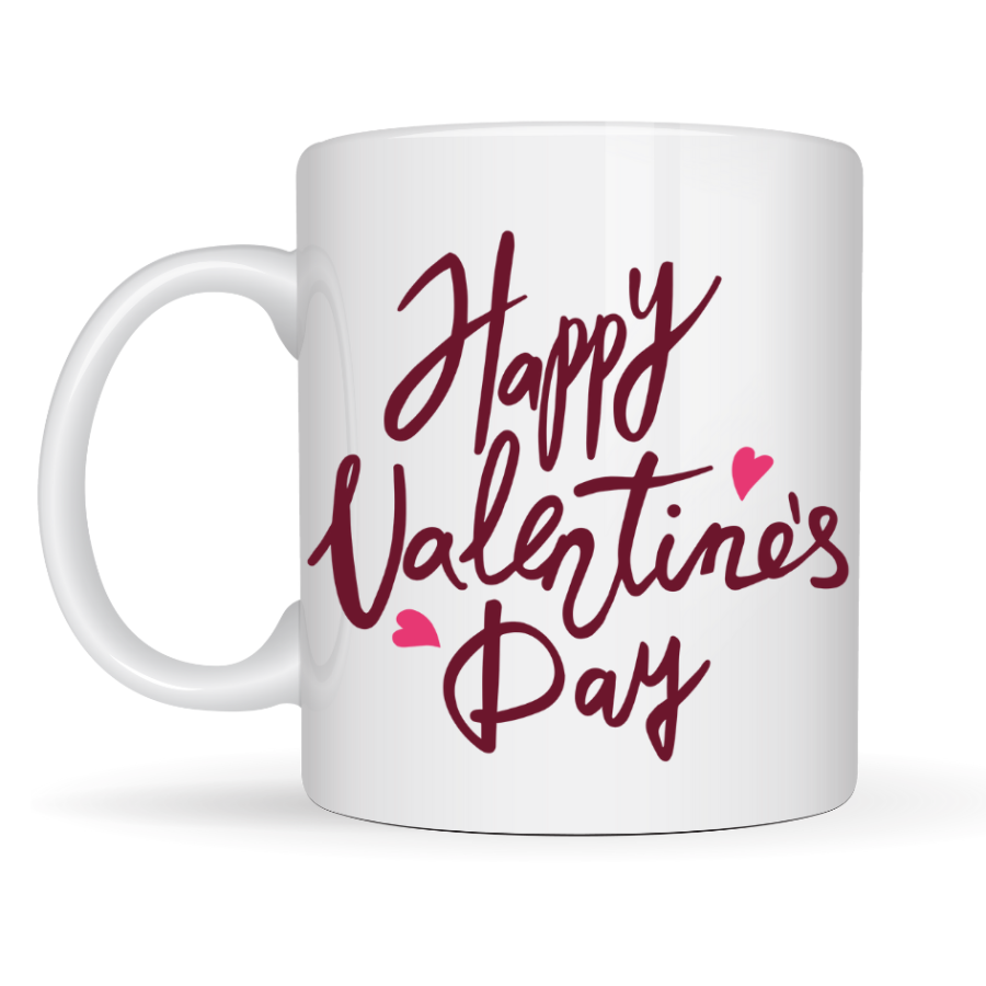 Happy Valentine s Day Printed Porcelain Mug Model 2 – Valentine s Day Special Design