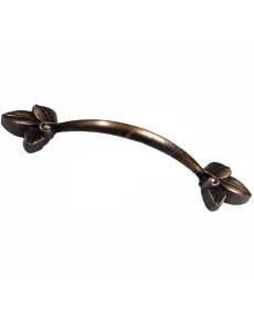Decorative Zamak Leaf Handle - 96mm, Antique, 1 Piece