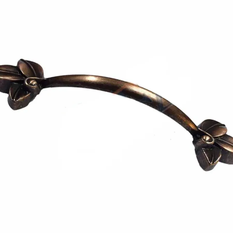 Decorative Zamak Leaf Handle - 96mm, Antique, 100 Pieces